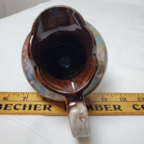 VTG Kenmar Japan Small Brown Drip Shiny Glaze Decorative Pitcher Art Pot… - Picture 5 of 8